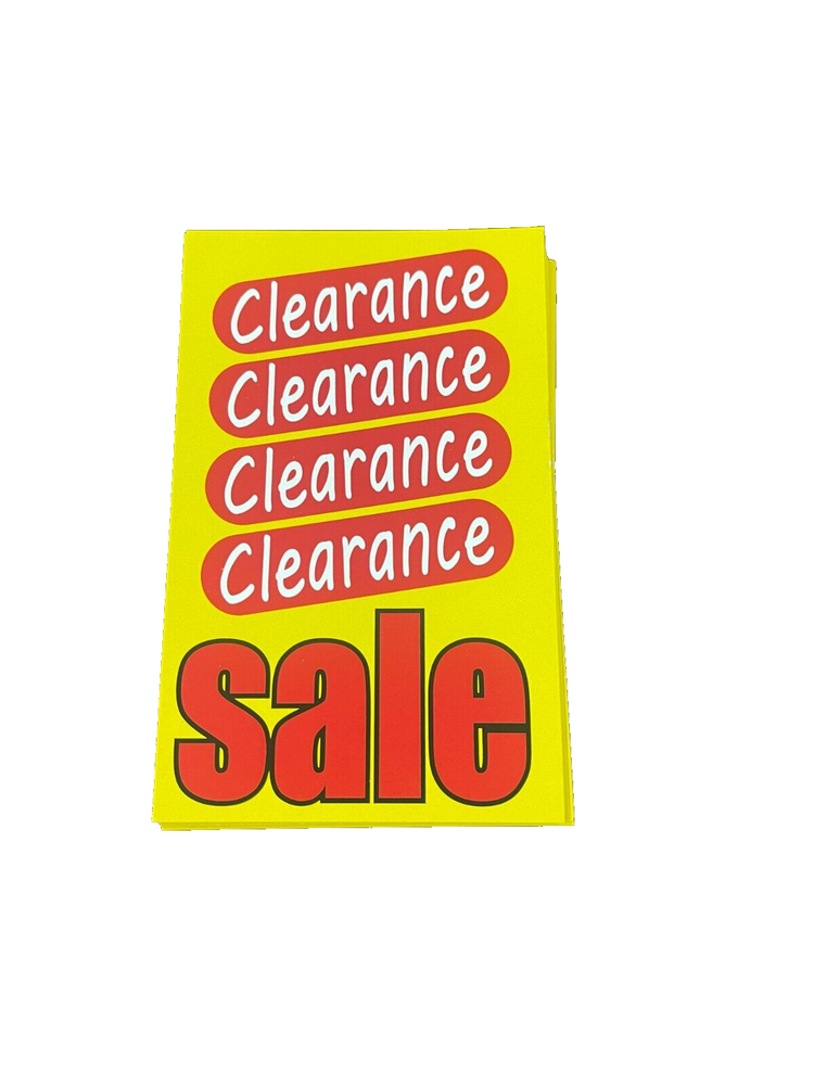 100 RETAIL STORE Clearance SALE PRICE DISPLAY CASE SHELF SIGNS TAGS-image