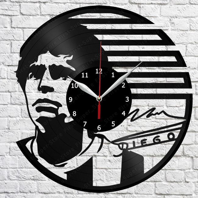 Diego Maradona Vinyl Clock Record Wall Clock Decor Fan Art Home 3474