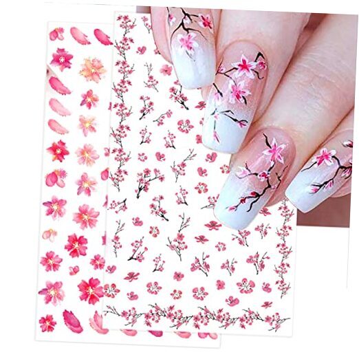 Flowers Nail Art Adhesive Sticker 3D Self-Adhesive Nail Decals Art Marine Life