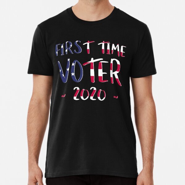 First Time Voter - Election Voting American Flag Design Premium T-Shirt S-5XL
