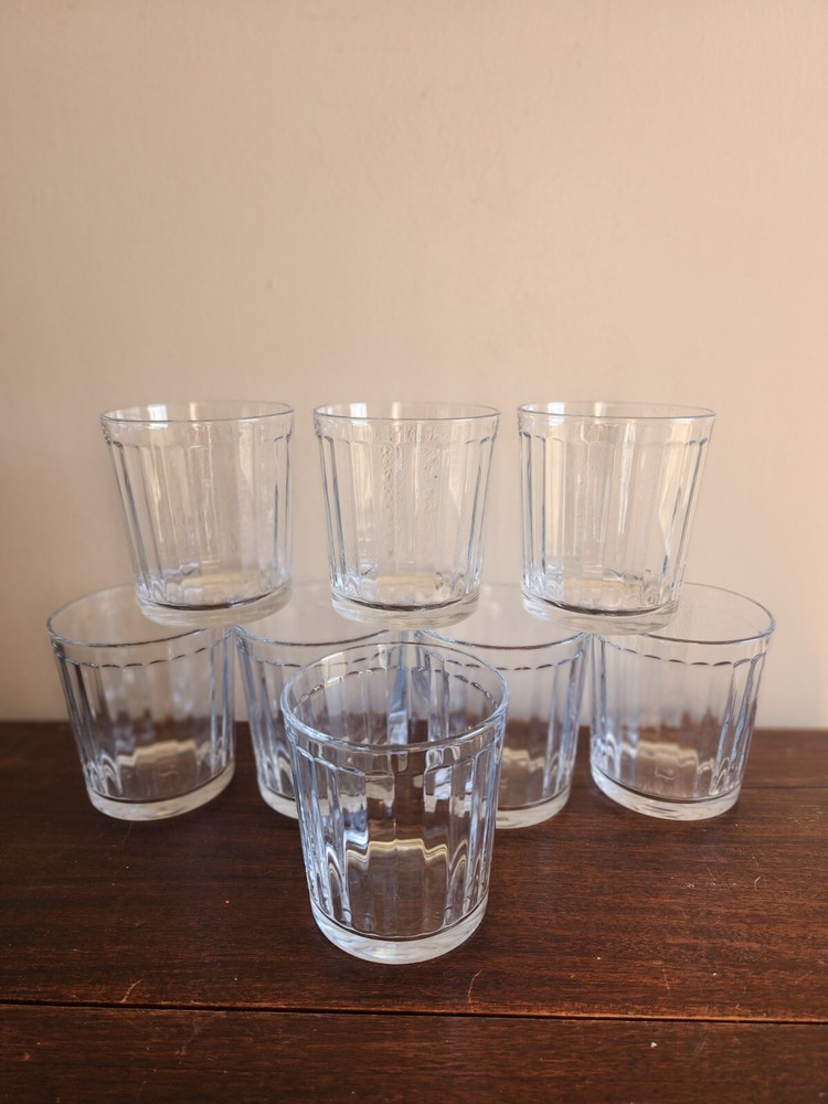 Set of 8 Doro Turkey By Pasabahce Double Drinking Optic Clear Glasses Barware