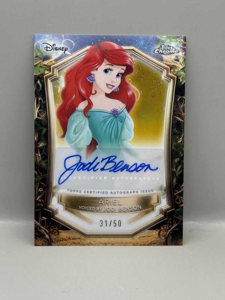 2025 Topps Disney Wonder Ariel - Jodi Benson Autograph Card Gold Chrome #31/50