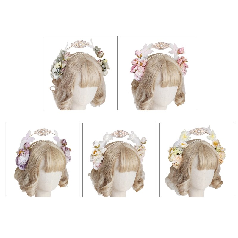 Faux Flower Hair Clips Durable Wedding Crowns for Women and Flower Girls