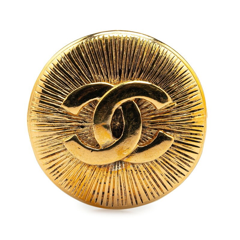 Vintage Chanel Coco Mark Gold Plated Brooch 615794