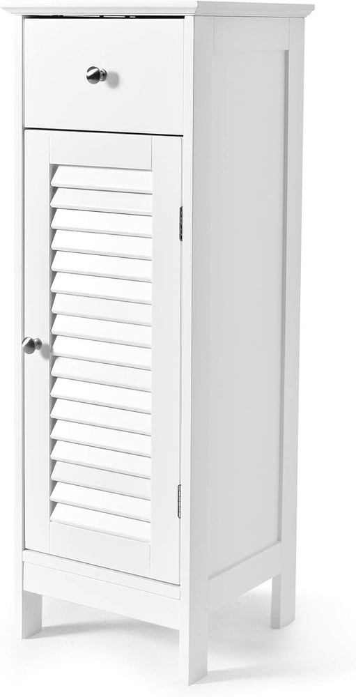 Wooden Bathroom Floor Cabinet with Single Shutter Door Storage