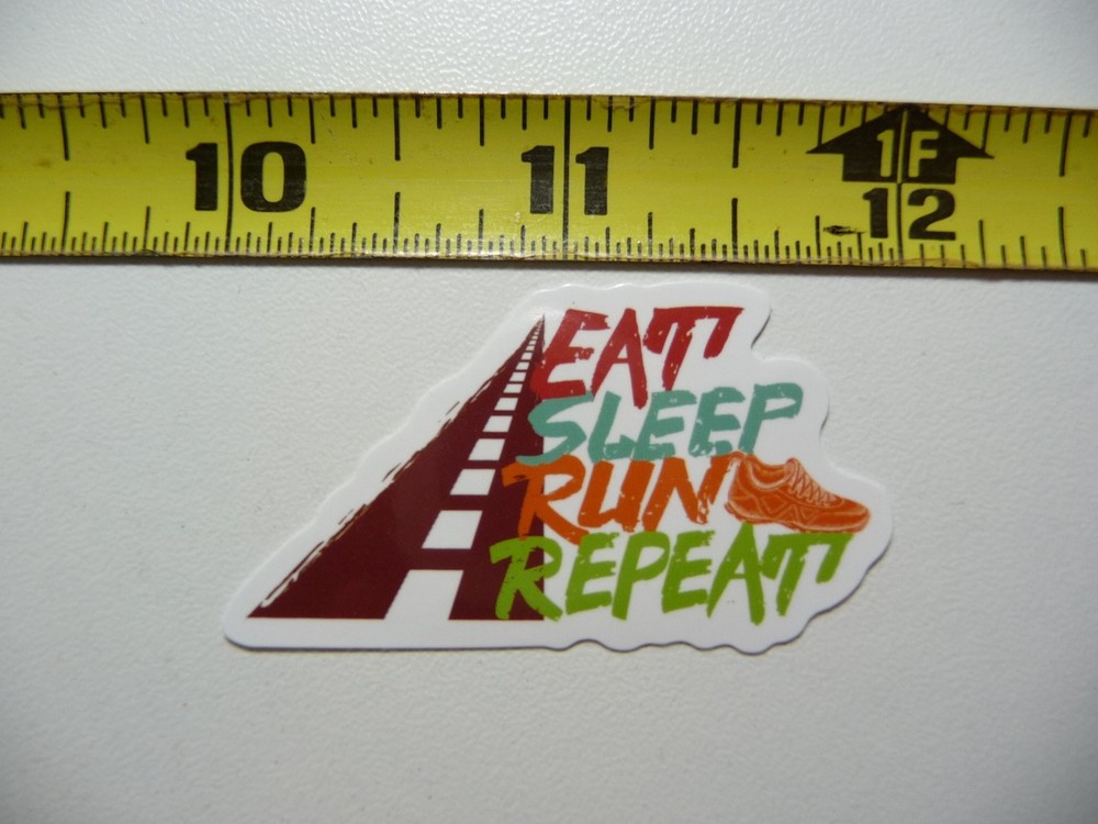 EAT SLEEP RUN REPEAT Gym Fitness Workout Vinyl Decal Sticker for Laptop Water Bottle Wall
