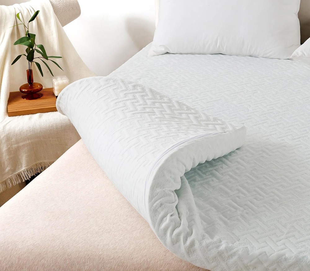 3 Inch Memory Foam Mattress Topper King, Egg Crate King Mattress Topper Fiber...