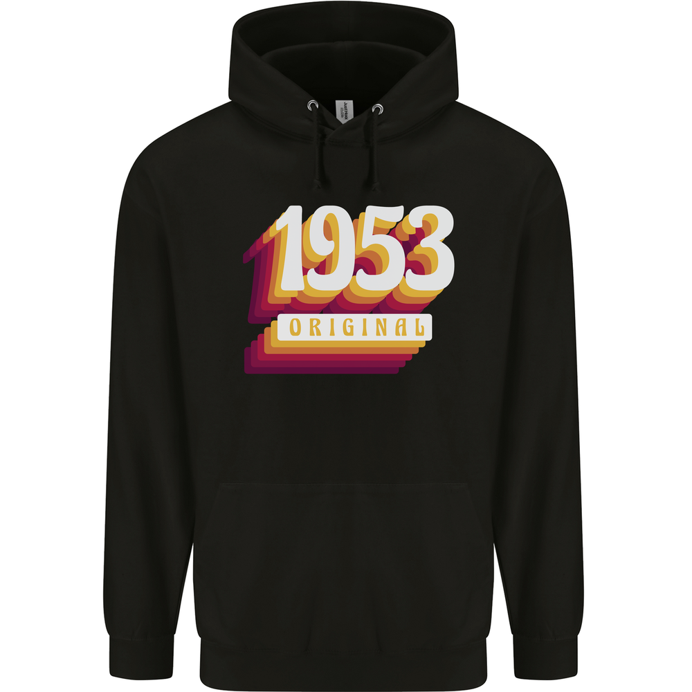 Retro 72nd Birthday Original 1953 Mens 80% Cotton Hoodie