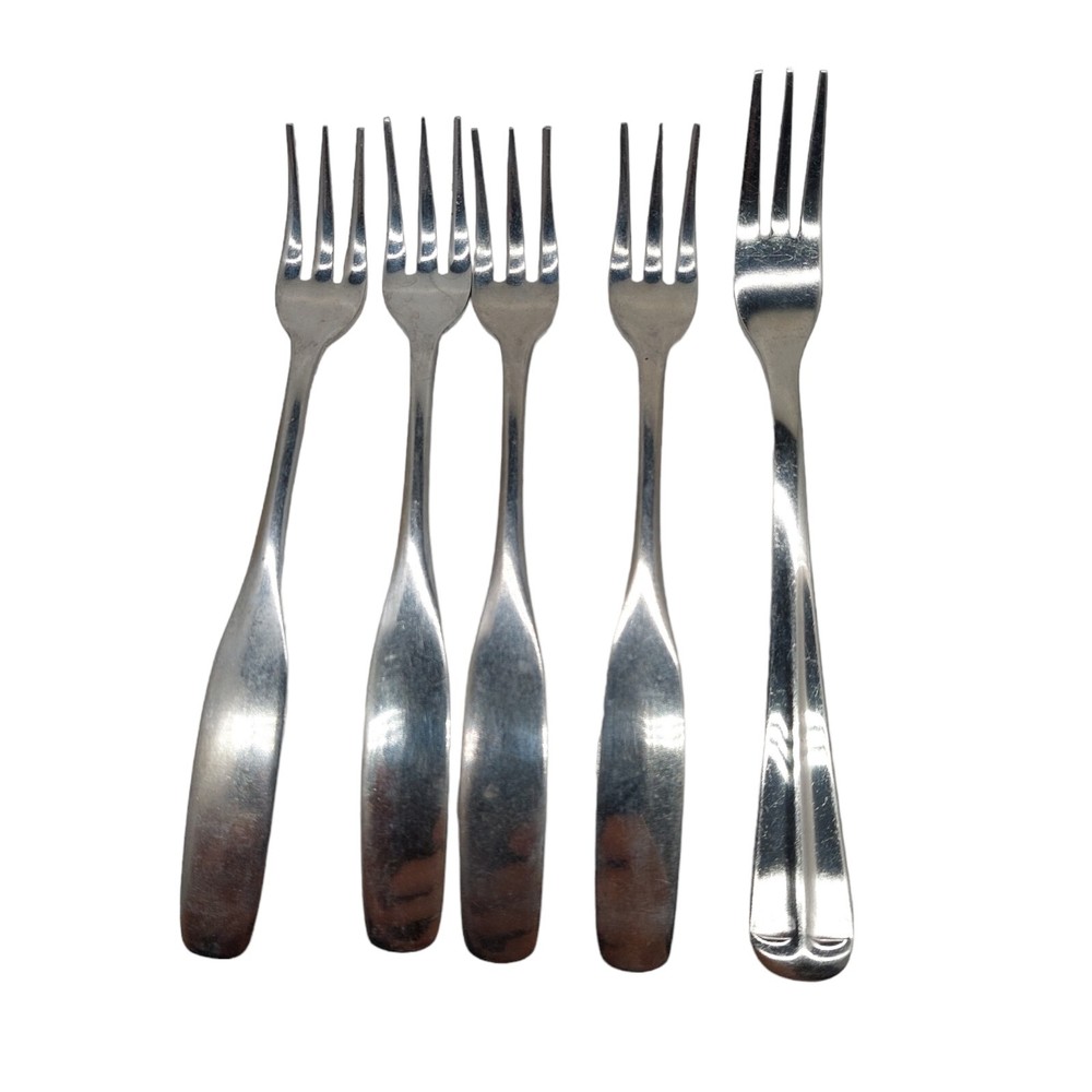 Vintage AMC Apollo Stainless 4-Piece Seafood Cocktail Forks with Bonus Unbranded Piece
