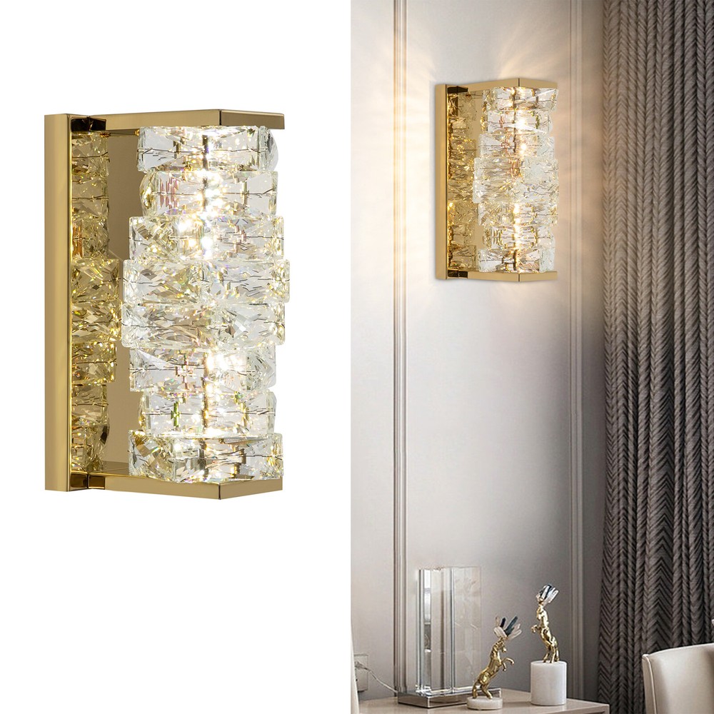 Modern Crystal Wall Sconce Lamp for Bedroom Living Room Hallway Lighting