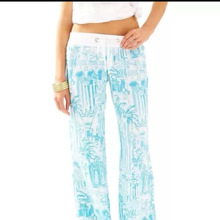 Women's Tropical Print Wide-Leg Pants