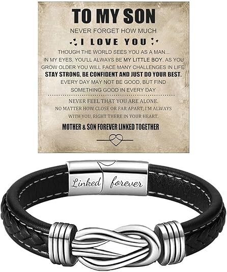 Sons Infinity Knot Bracelet To My Son Infinity Knot Leather Bracelet From Mom