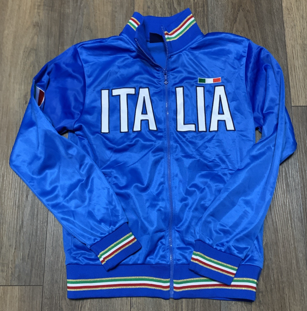 Italia Y. L. Soccer Track Jacket Youth S Blue Blokecore Athleisure Colorful
