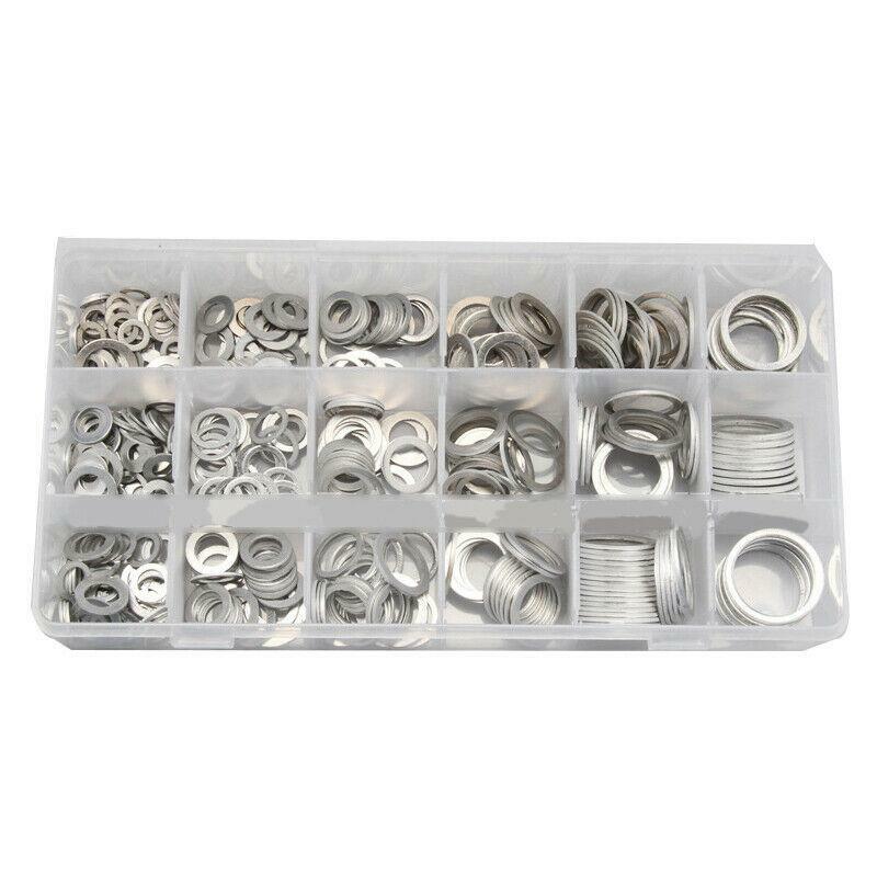 450×Oil Drain Plug Aluminum Washer Gasket Washer Sealing Rings Assortment Part