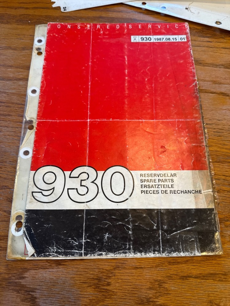 Jonsered 930 chainsaw Illustrated parts MANUAL,ipl manual m1