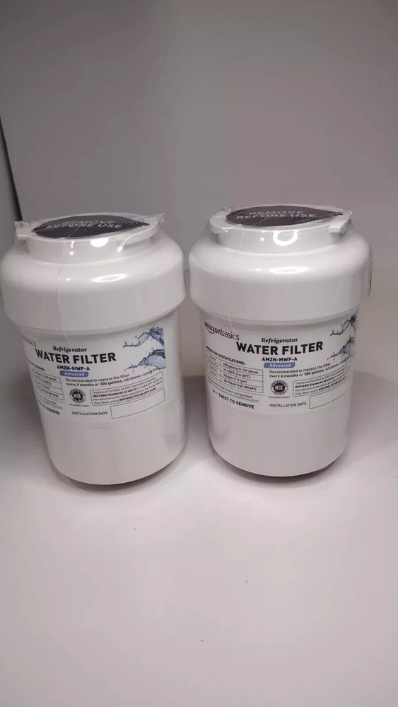 2 Pack Amazon Basics Advanced Refrigerator Water Filter for GE MWF AMZN-MWF-S