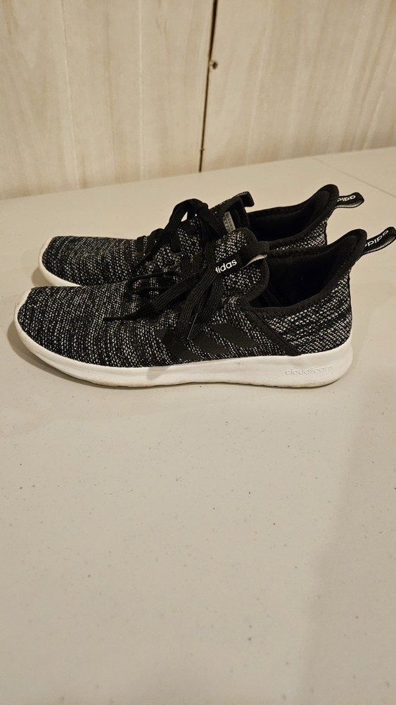 Adidas Shoes Womens 8.5 Cloudfoam Pure Athletic Low Sneakers DB0694 Black Fabric