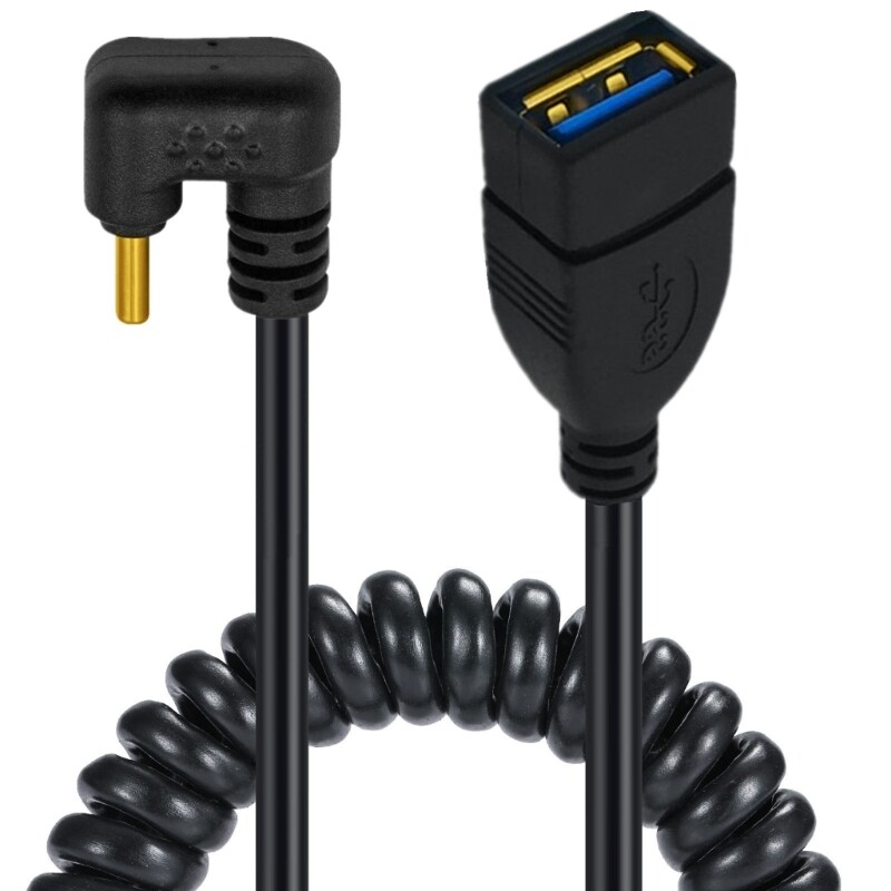 Versatile Spring-Coiled USB A to Type C Charging Cable for Tablets and Phones