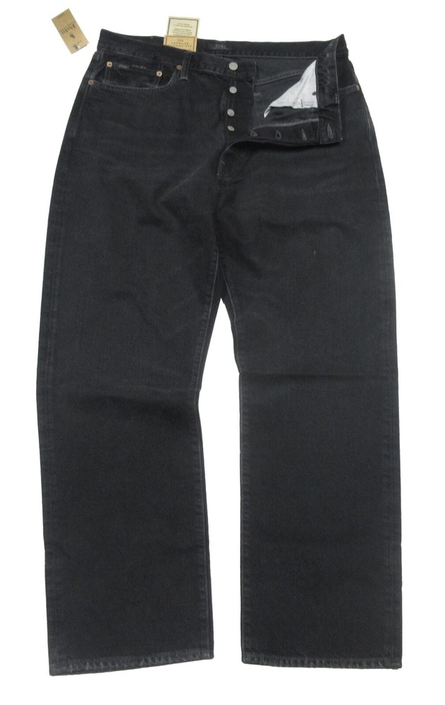 Polo Ralph Lauren Men's Black Washed Vintage Classic Fit Jeans