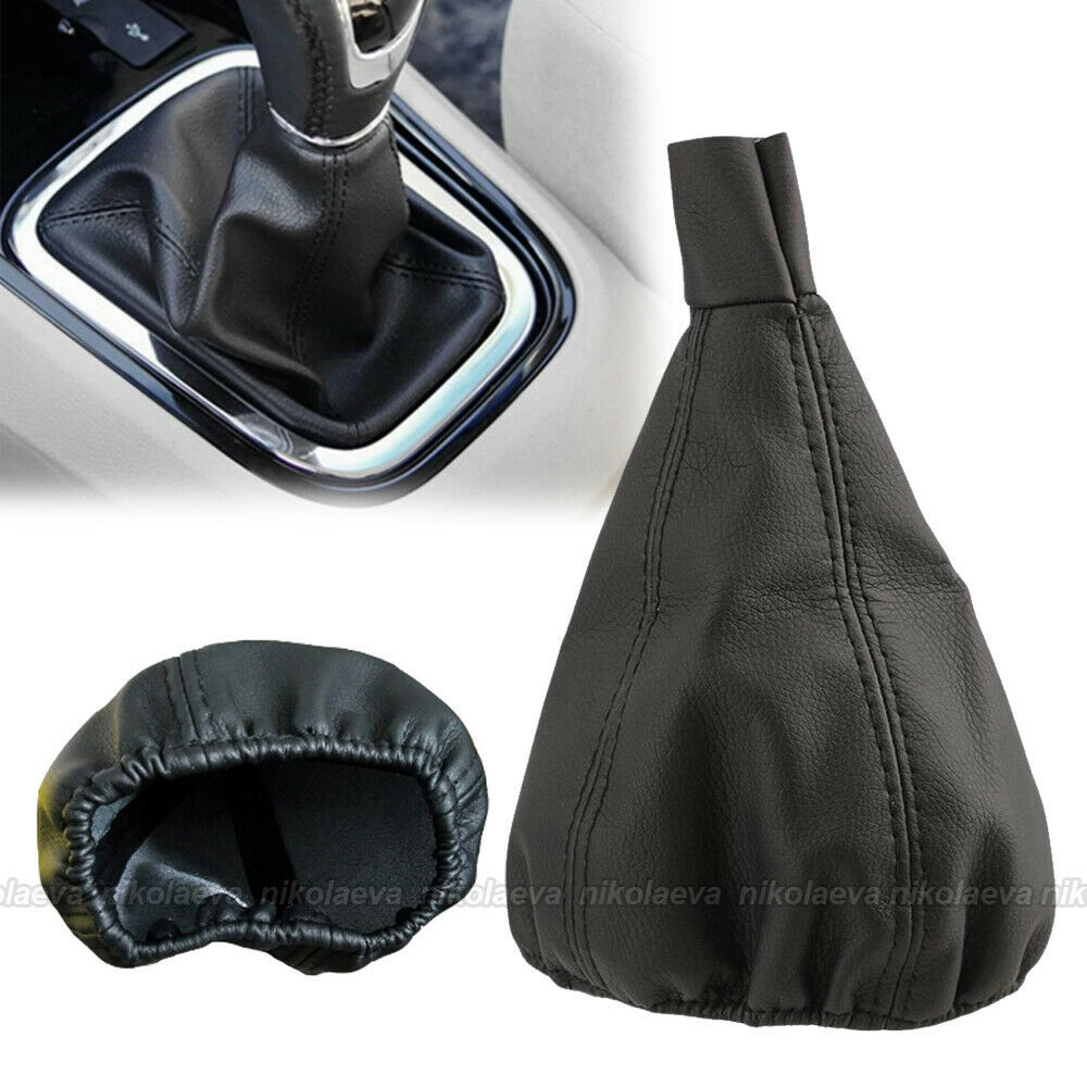 Car PU Leather Gear Shift Stick Gaiter Shifter Boot Cover Auto Accessory Black