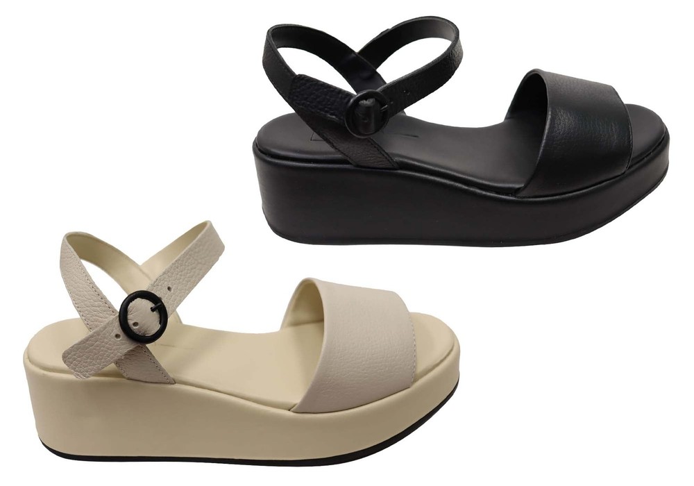 Women's Brazilian Leather Platform Sandals by Via Paula Silvia - Comfort & Style