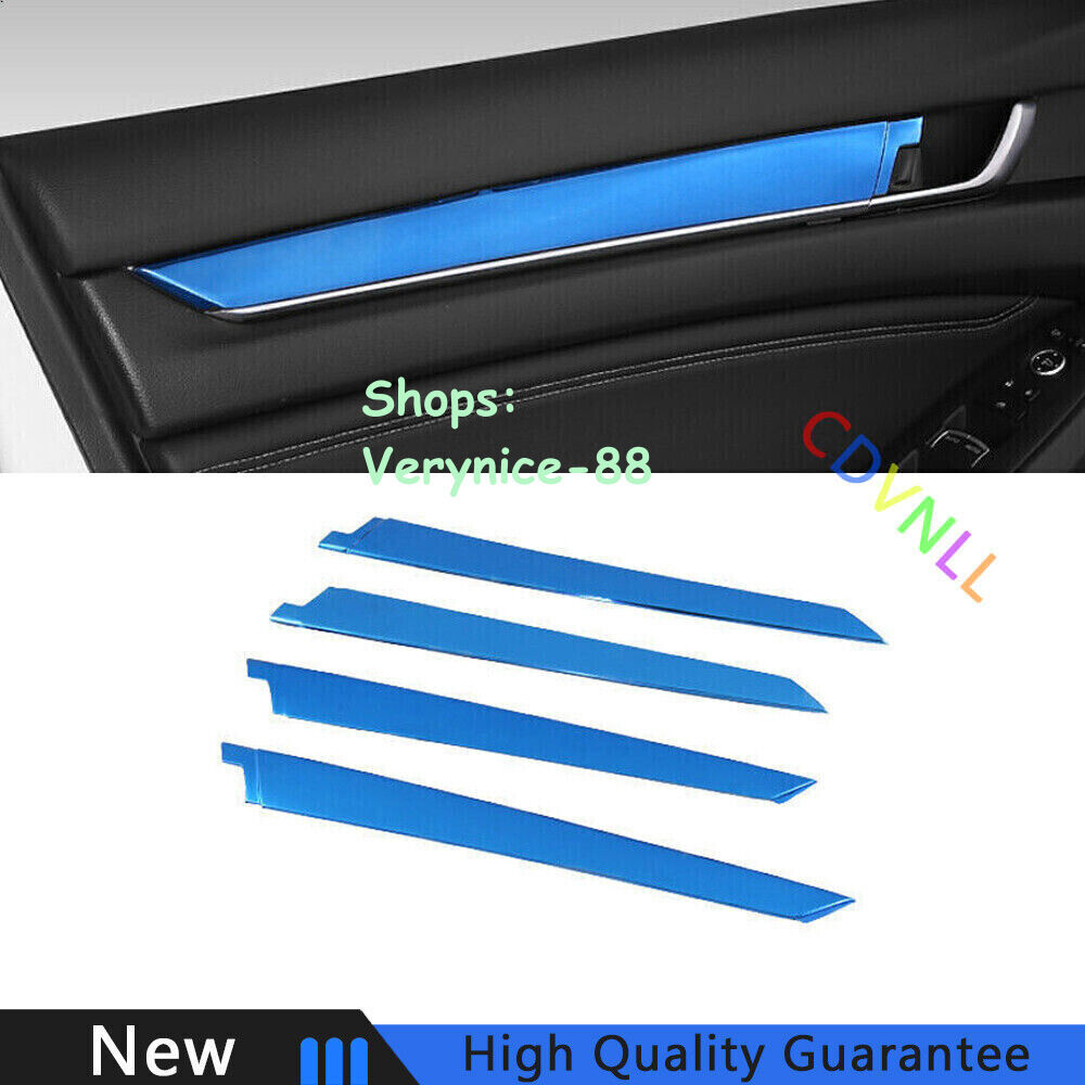 For Honda Accord 10th 2018-2022 Blue Titanium Interior Door Panel Cover Trim 4X