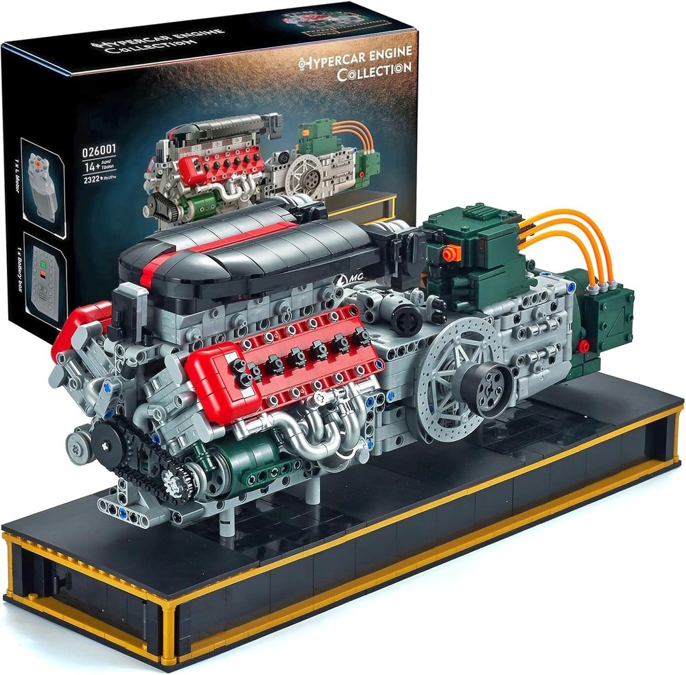 V12 Engine Model Kit - Build Your Own Mini Car Engine Replica (1366 Pcs)