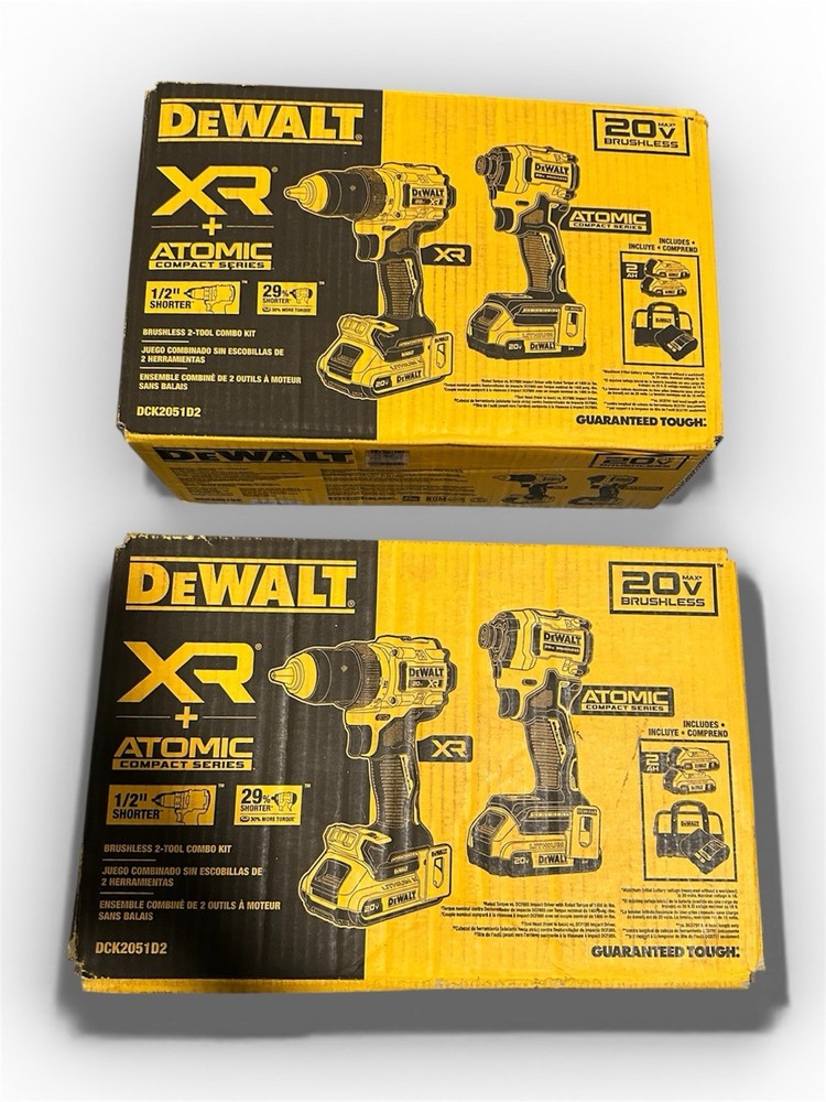1 DeWALT DCK2051D2 20V Brushless Drill & Impact Combo  DCD800 DCF850 Atomic XR