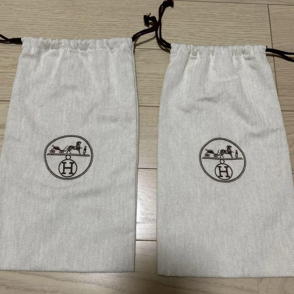 HERMES Oran drawstring storage bag set of 2 authentic from Japan