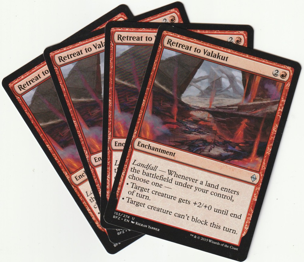 Magic the Gathering Retreat to Valakut Red Enchantment Playset NM/EX BFZ