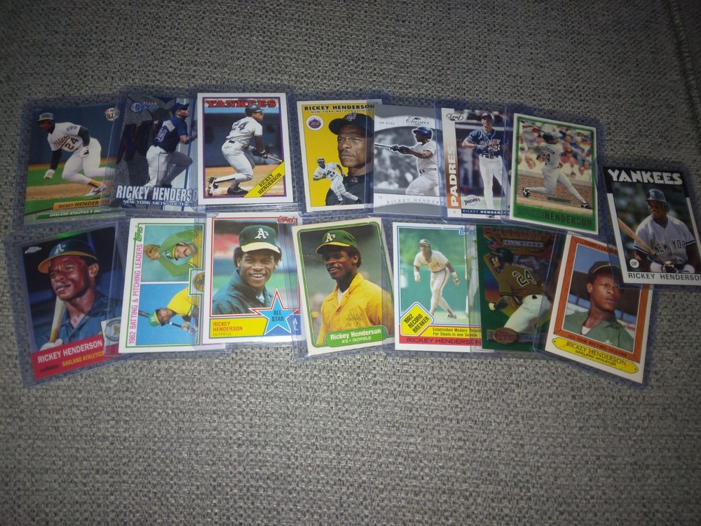 Rickey Henderson 15 Card Lot Topps Chrome Refractor As Finest 83 82