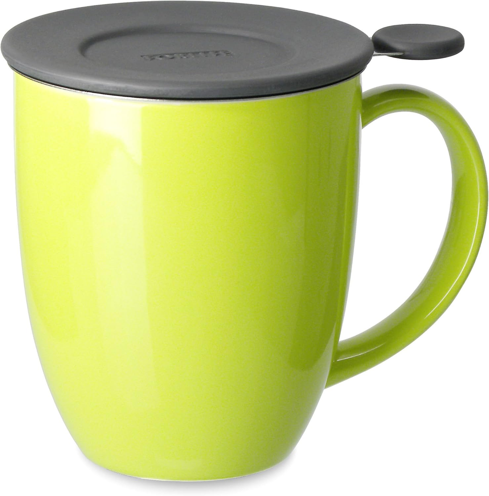 Uni Brew-In-Mug with Tea Infuser and Lid, 16-Ounce, Lime