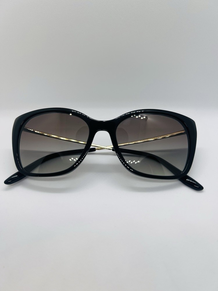 Prada SPR12X 1AB5Z1 Black Cateye Polarized Womens Sunglasses 54mm New