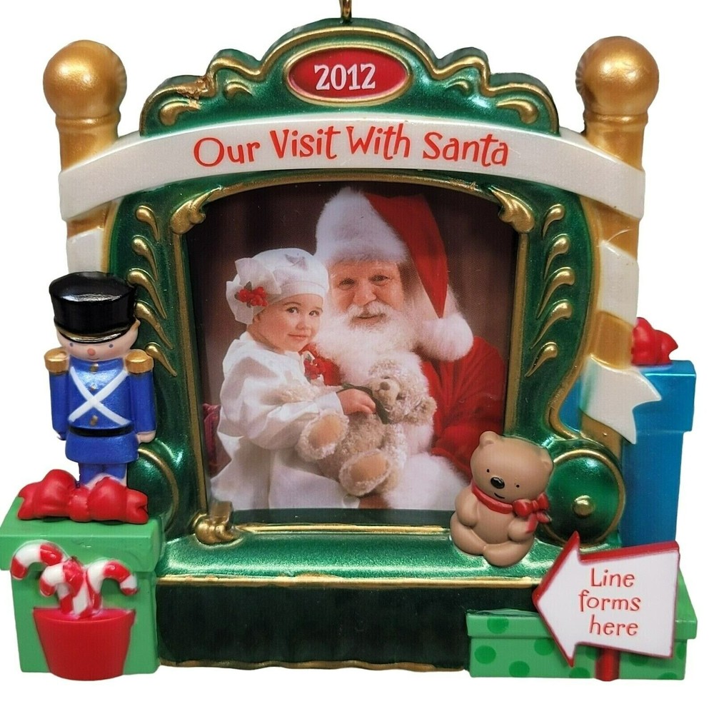 Santa Visit Photo Holder Christmas Tree Ornament for Kids 2012 Hallmark