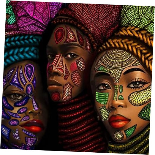 5D Diamond Art Painting Colorful African Women Full Drill by Number Kits,