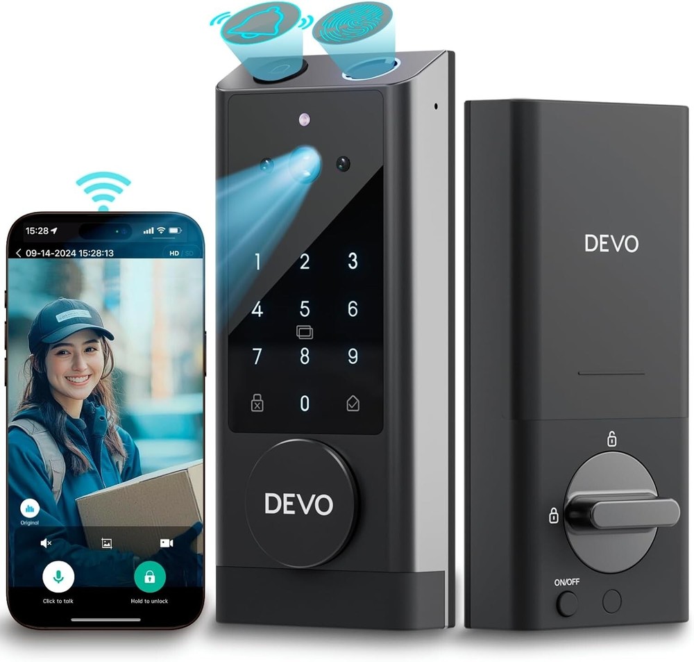 6-in-1 G1 Smart Lock with Camera Doorbell and Keyless Entry via App