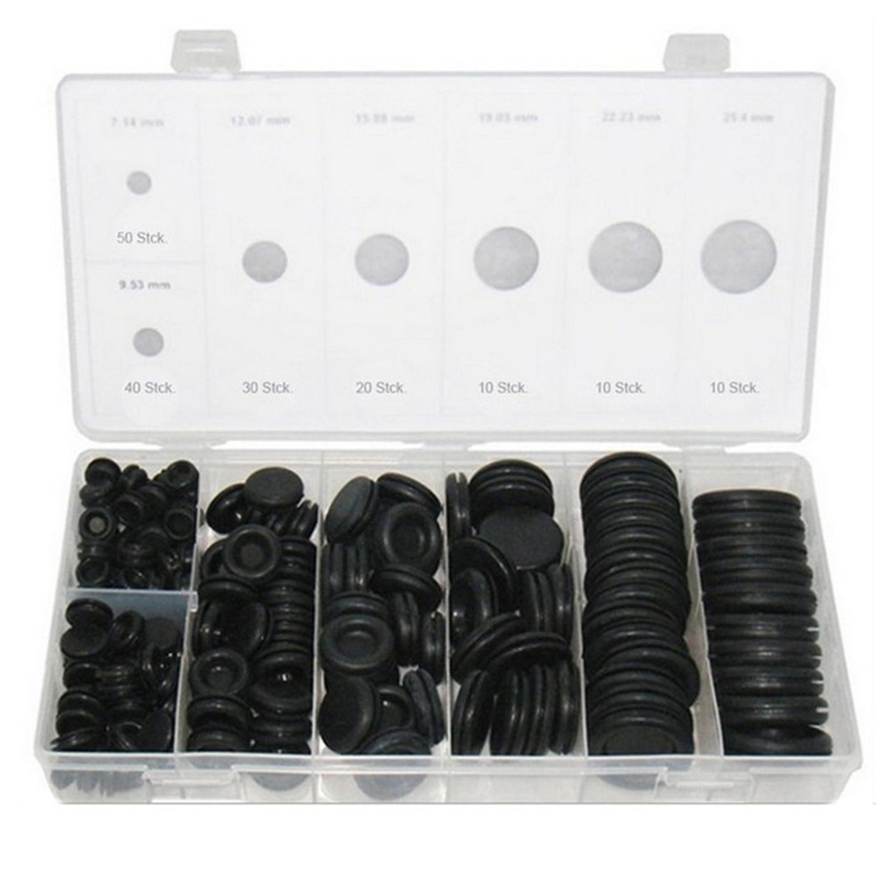 170pcs Assorted Rubber Washer Firewall Hole Plug Eyelet Set Gasket Kit
