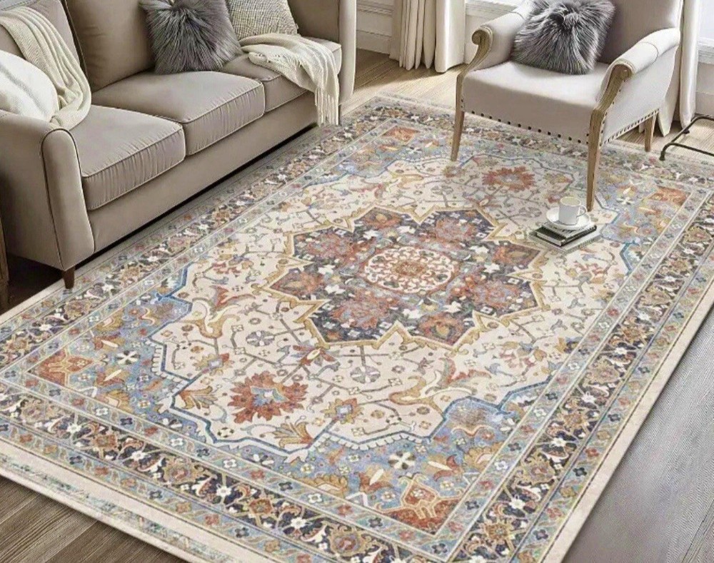 3x5 Moroccan Boho Faux Cashmere Rug Machine Washable Soft Plush