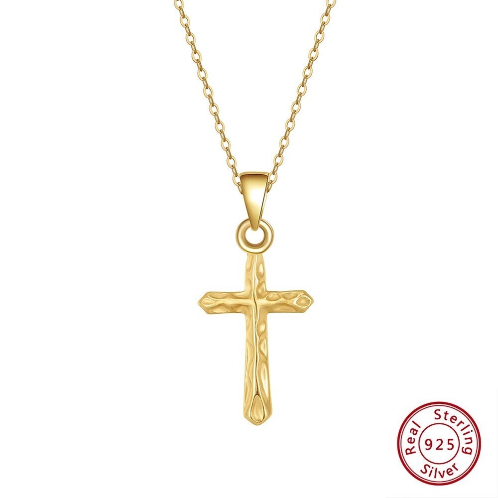 Jesus Cross Pendant Necklace 925 Sterling Silver 18 Inches Chain Christmas Sale-image