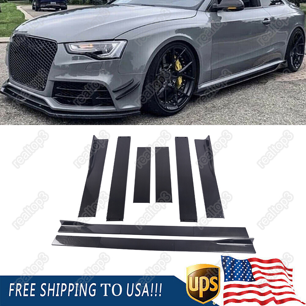 86.6'' Side Skirts Rocker Panel Splitter Lips Body For LEXUS IS200T IS250 IS350