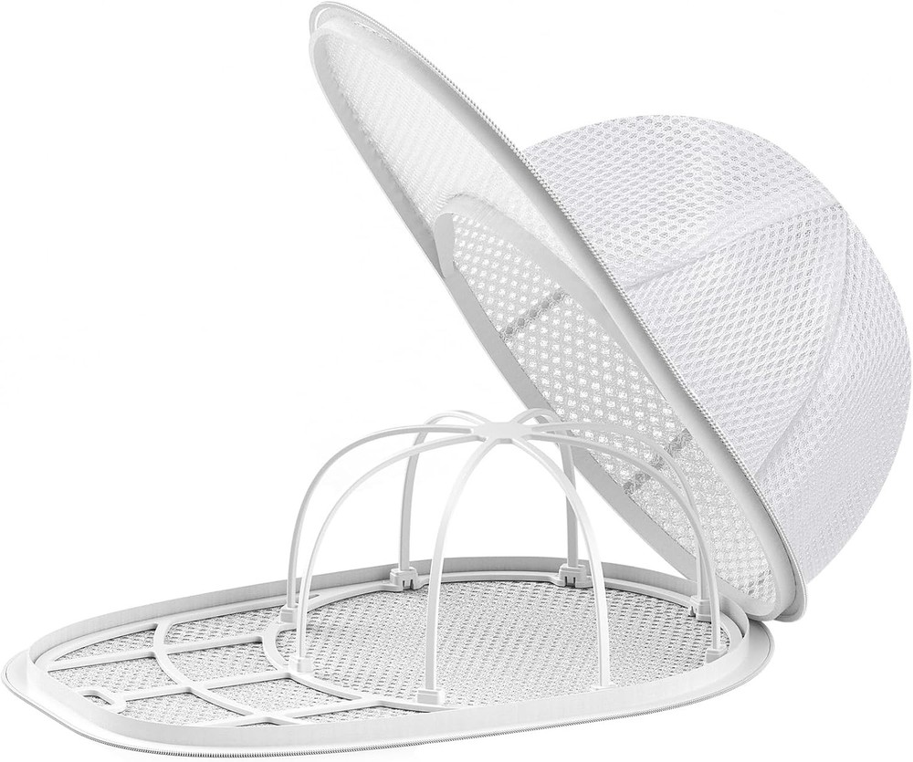 Hat washer cage for baseball caps fits adults and kids hats white