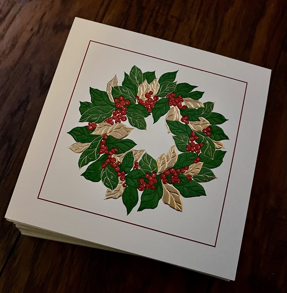 Crane Embossed Holiday Greeting Cards 26 Count No Envelopes