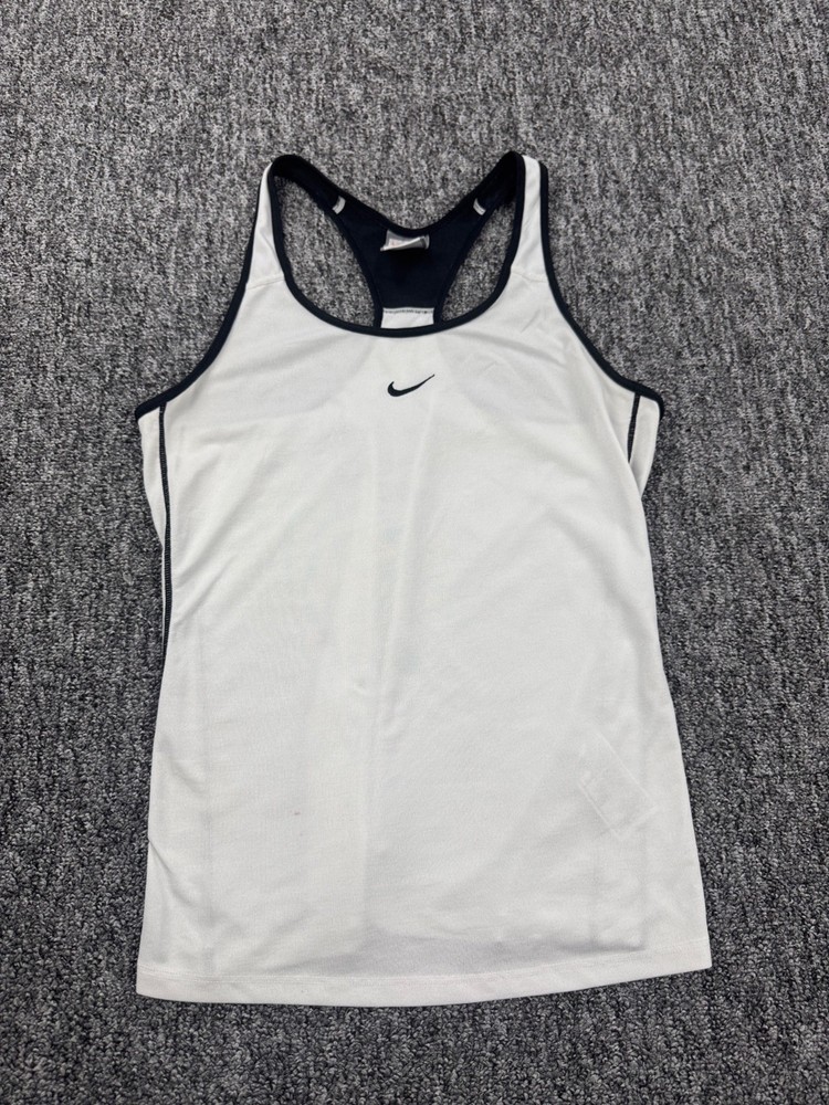 Vtg Nike Tank Top Women Small Dri-FIT Athletic Racerback Center Swoosh Y2K