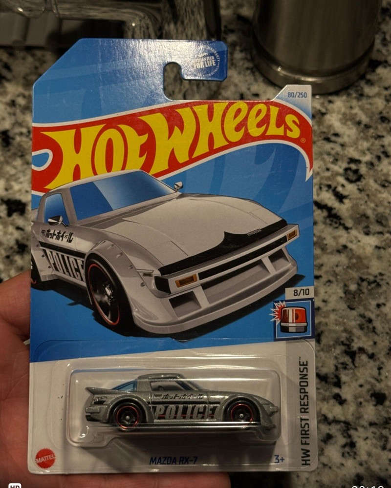 Hot Wheels Mazda Rx7 Gray Police First Response 80/250 1 64 Scale