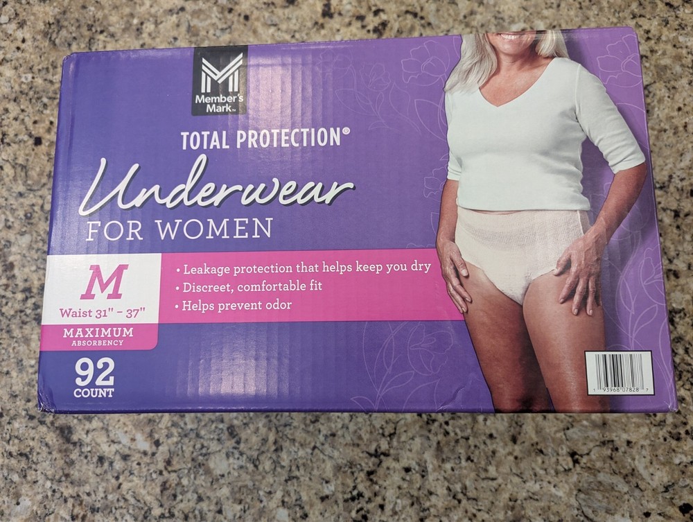 Members Mark Womens Total Protection Underwear Size M 31-37