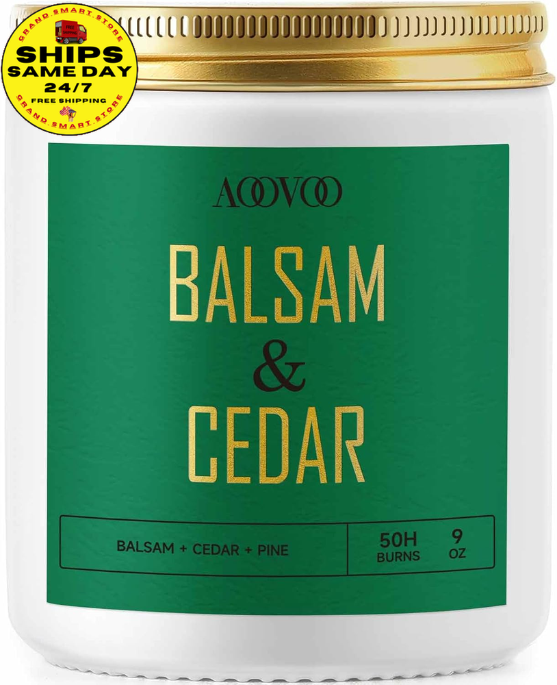 Balsam Cedar Candle - Pine Candle, Wood Wick Candles, Christmas Candle...