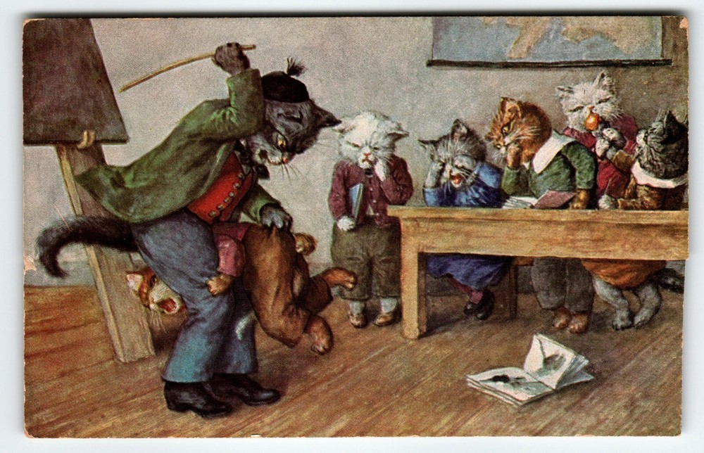 Life In Catland Kitten Dressed Cats Postcard Tuck Fantasy Series II Arth Thiele