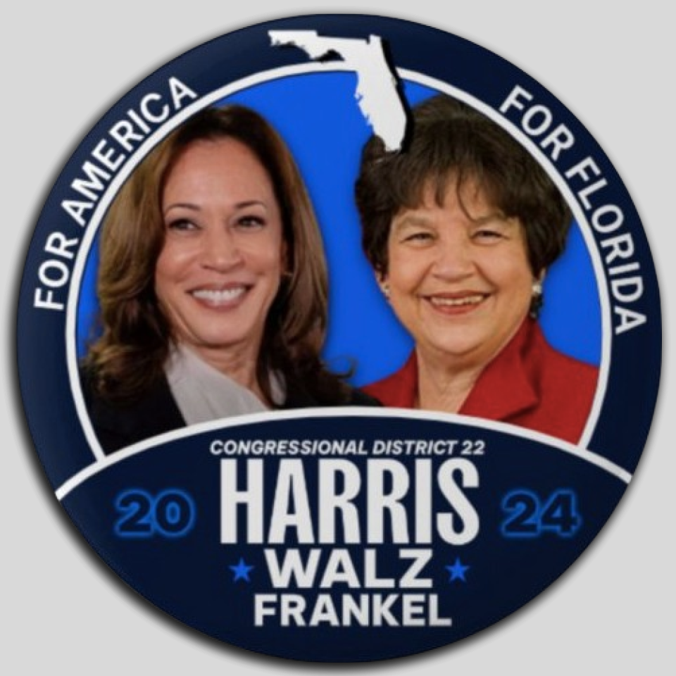 Kamala Harri sLois Frankel Congress Pin Button Jugate Florida Democrat Pres