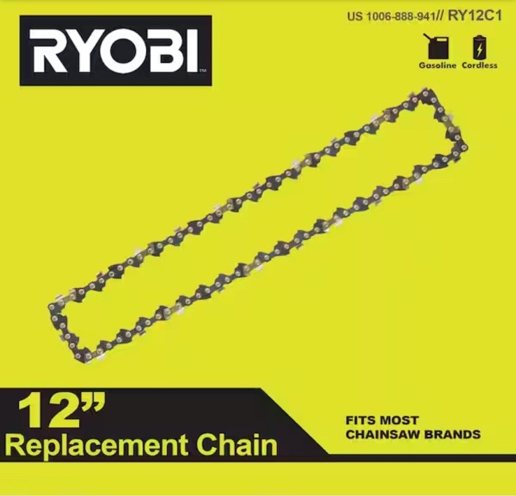 RYOBI 12 in. 0.043-Gauge Replacement Chainsaw Chain 45 Links Single-Pack RY12C1