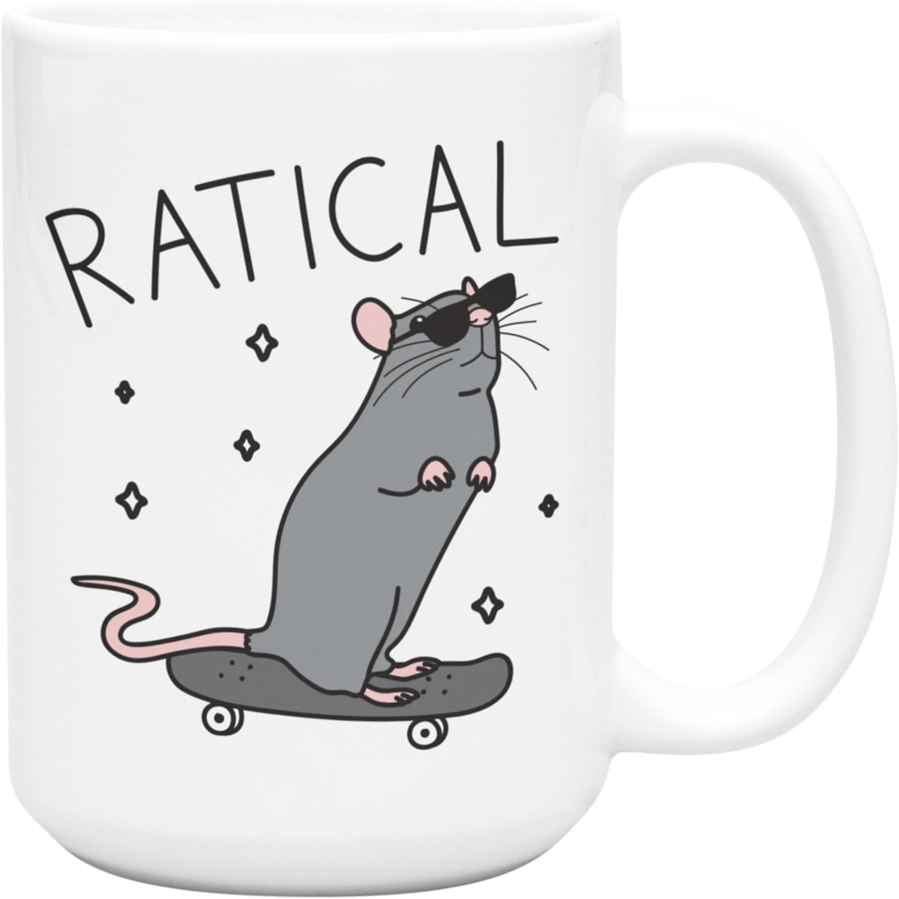 Skateboard Coffee Mug - Funny Coffee Mugs Adult Humor, Double-Sided Print Cerami